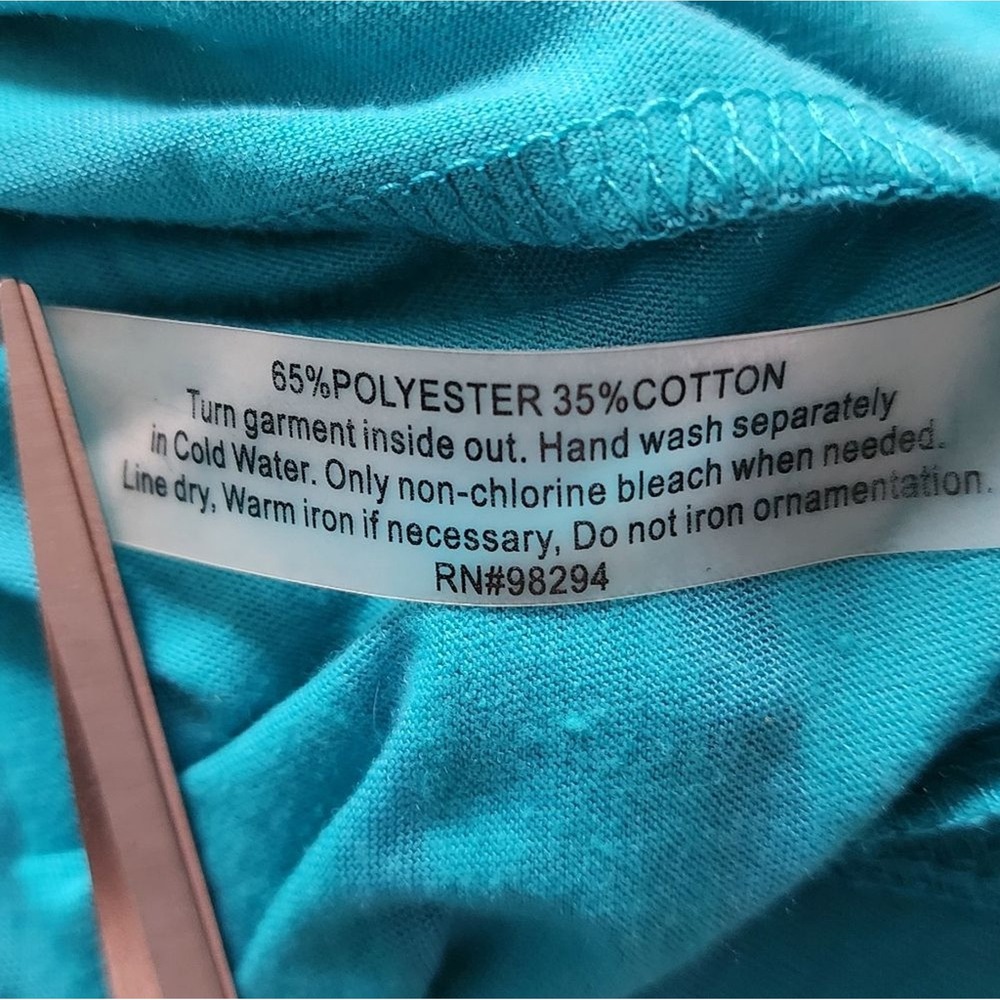 Onque‎ Woman Turquoise Hoodie  With Rhinestones Women's 1X - Picture 7 of 7
